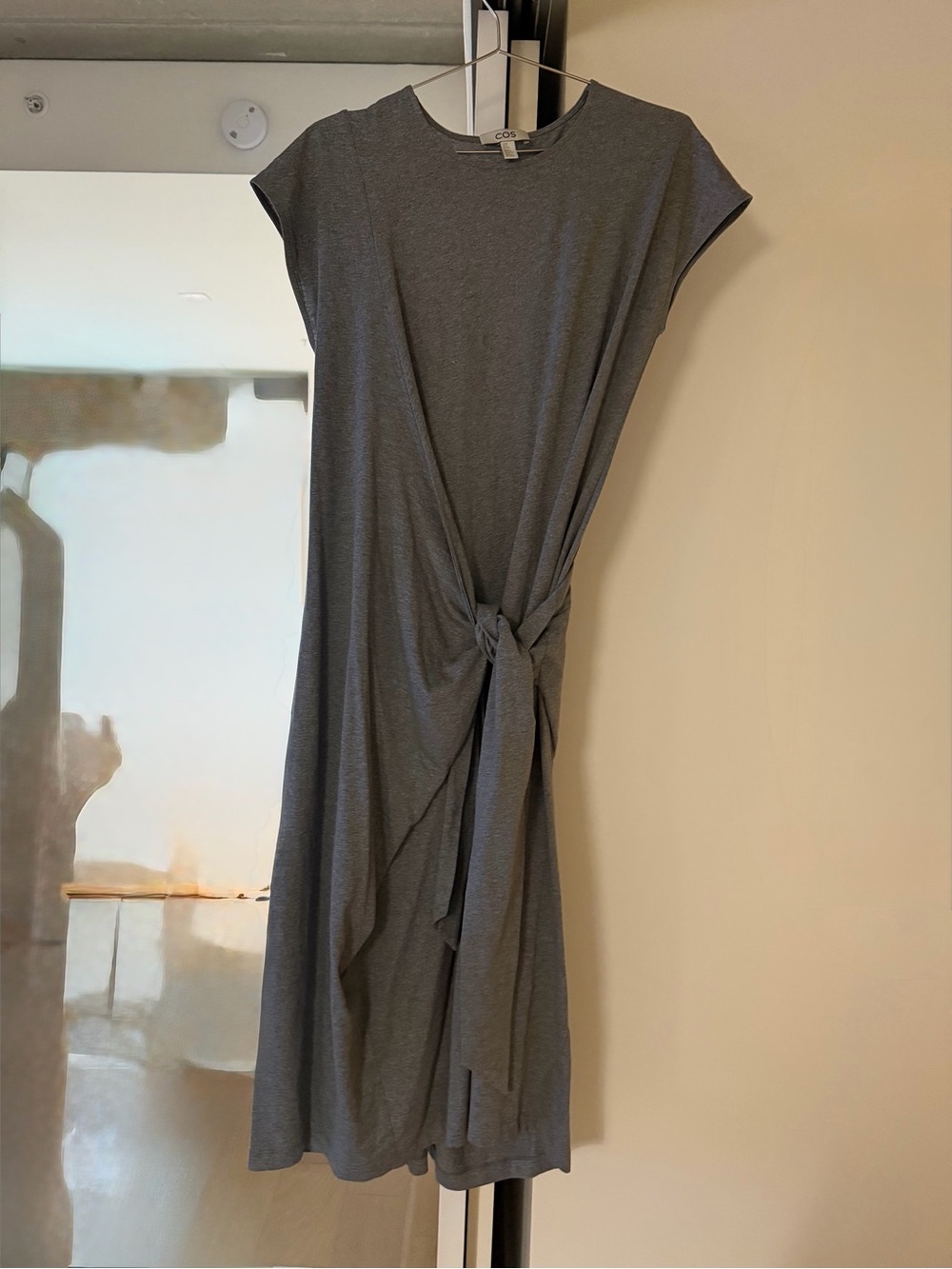 COS Charcoal Grey Tie-Waist Midi Dress